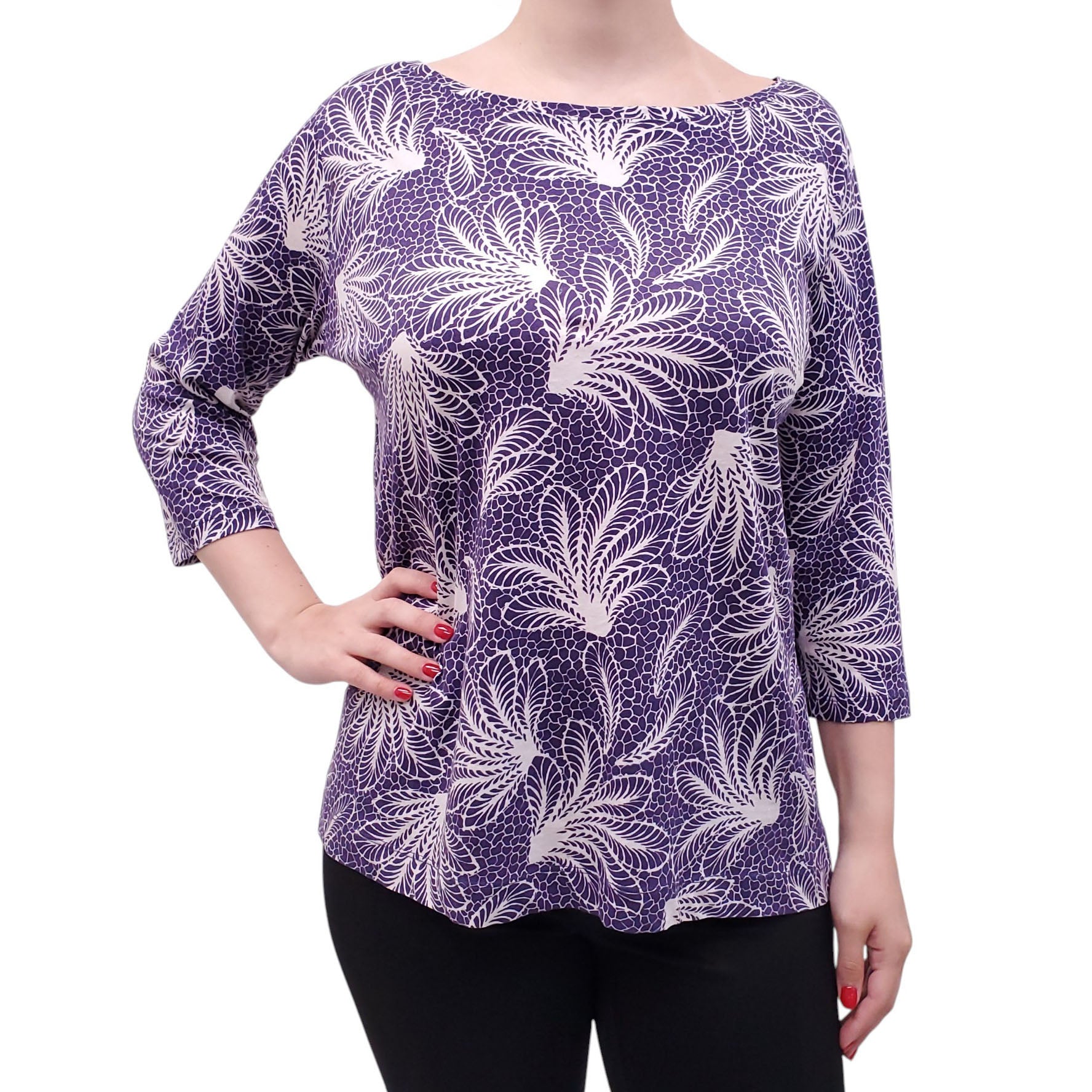 DRIES VAN NOTEN PURPLE PATTERNED BLOUSE - SIZE M