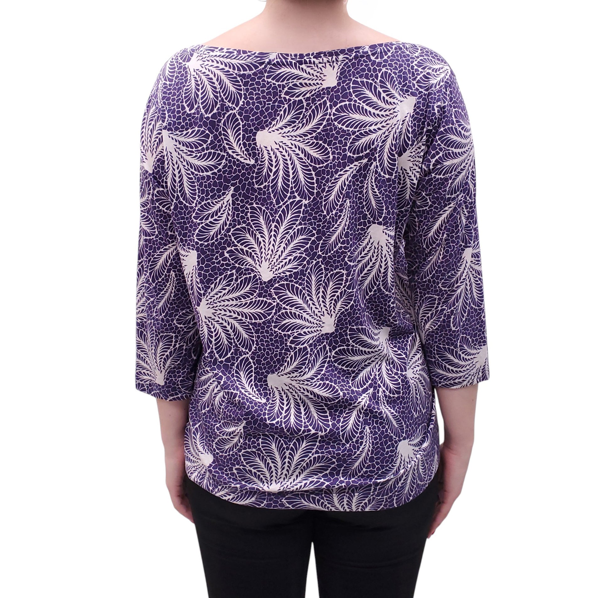 DRIES VAN NOTEN PURPLE PATTERNED BLOUSE - SIZE M
