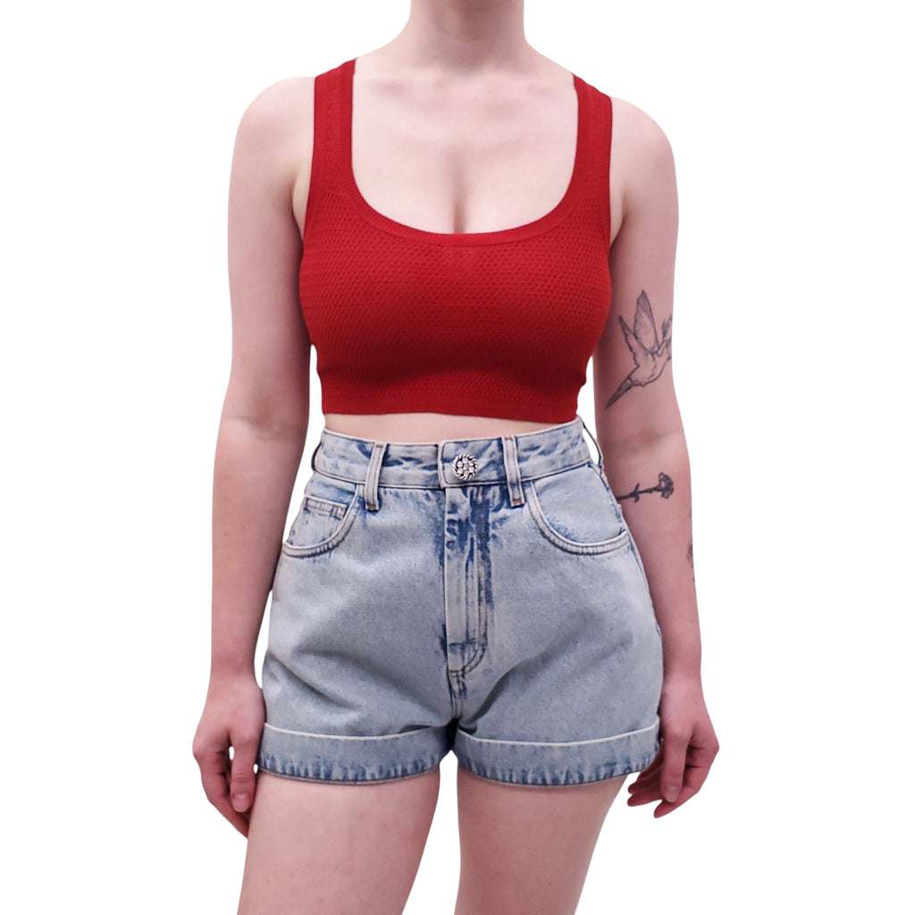 DSQUARED2 RED KNIT TANK TOP - SIZE XS