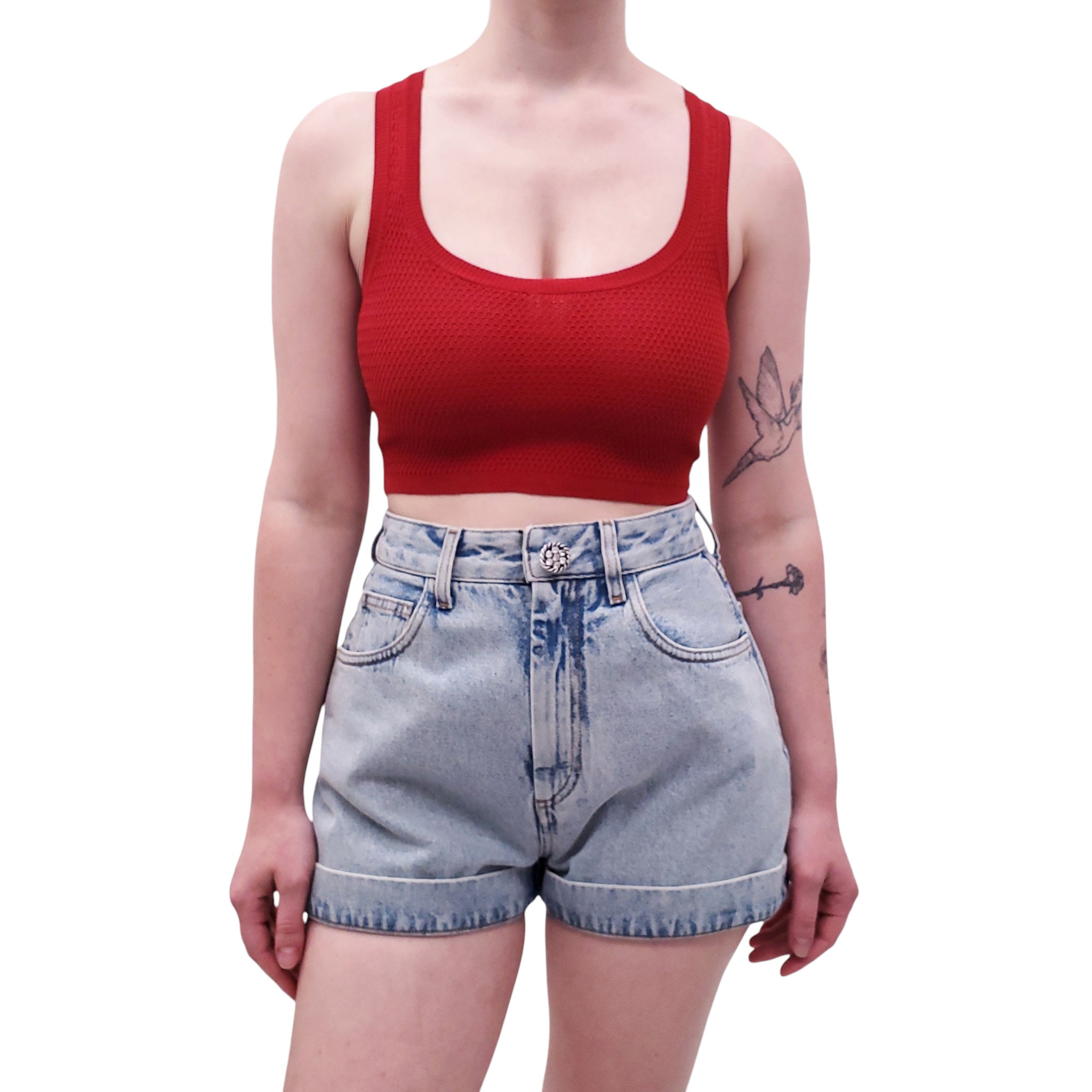 DSQUARED2 RED KNIT TANK TOP - SIZE XS