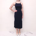 ELIZABETH & JAMES NAVY RIBBED MAXI DRESS - SIZE XS