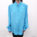 EMILIO PUCCI BLUE SILK BLOUSE - SIZE 44