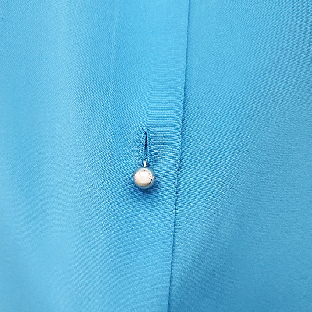 EMILIO PUCCI BLUE SILK BLOUSE - SIZE 44