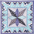 EMILIO PUCCI TURQUOISE PATTERNED SCARF