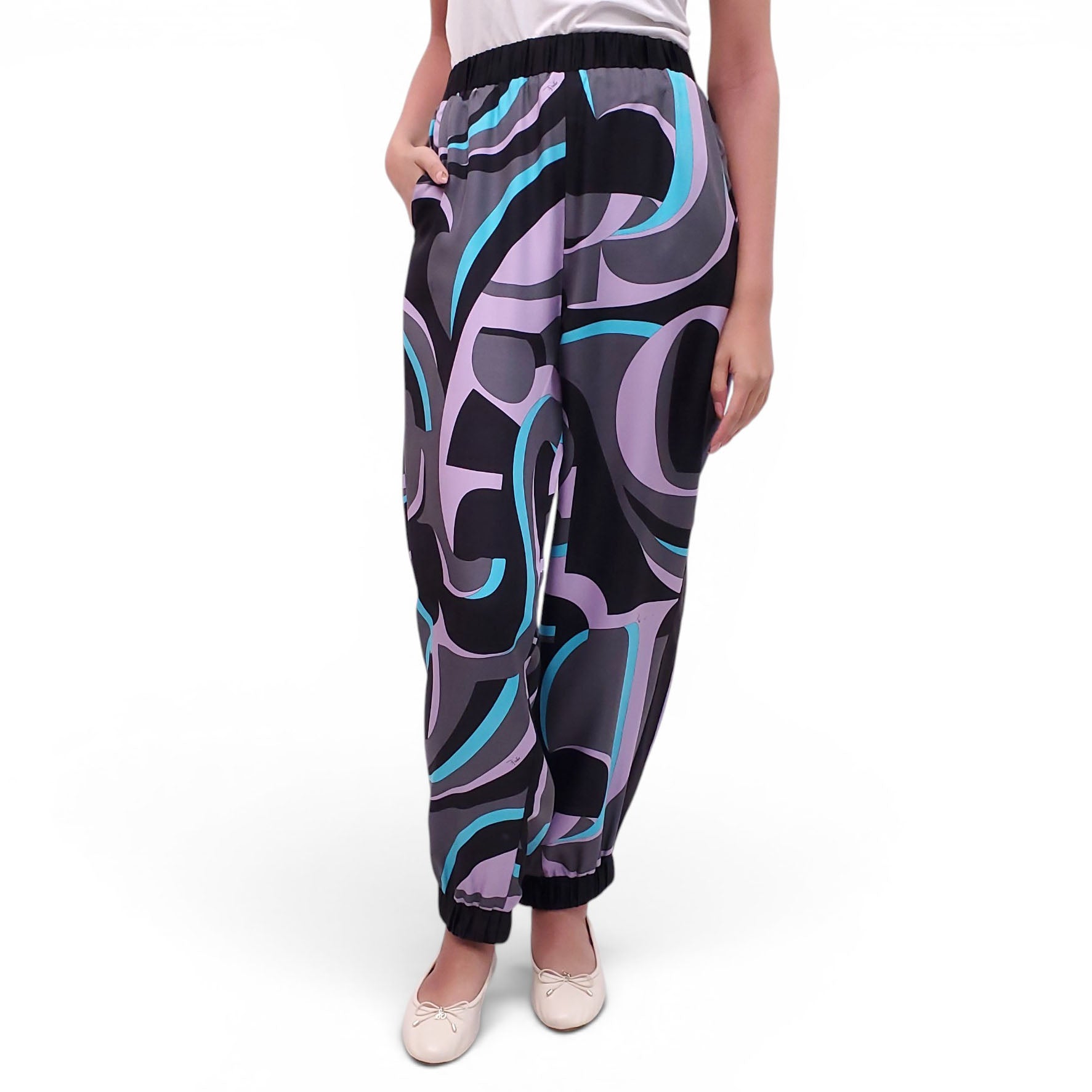 EMILIO PUCCI x KOCHÉ PATTERNED TAPERED PANTS - SIZE 12