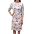 ERDEM BLUE AND PINK PATTERNED DRESS WITH SNAKESKIN EFFECT - SIZE 8