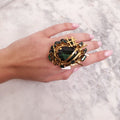 ERICKSON BEAMON GREEN LARGE COCKTAIL RING