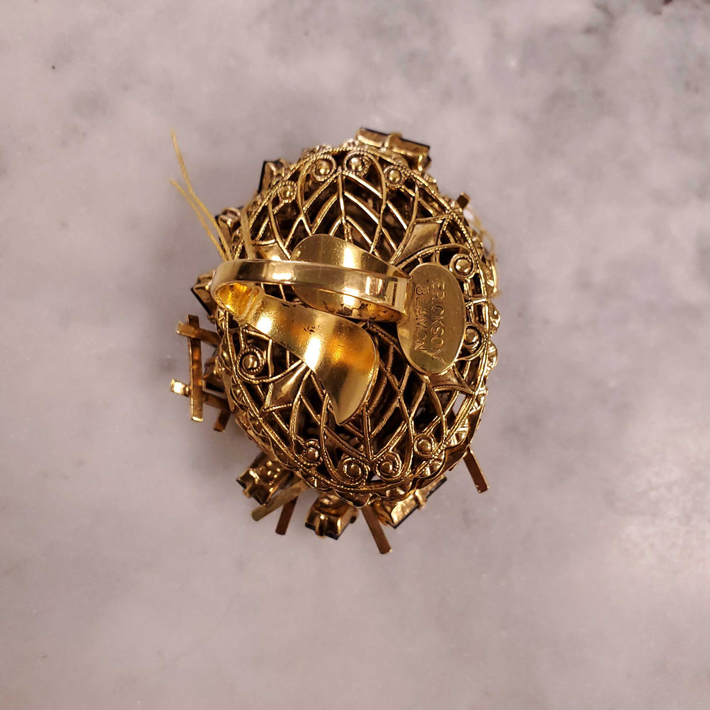 ERICKSON BEAMON GREEN LARGE COCKTAIL RING