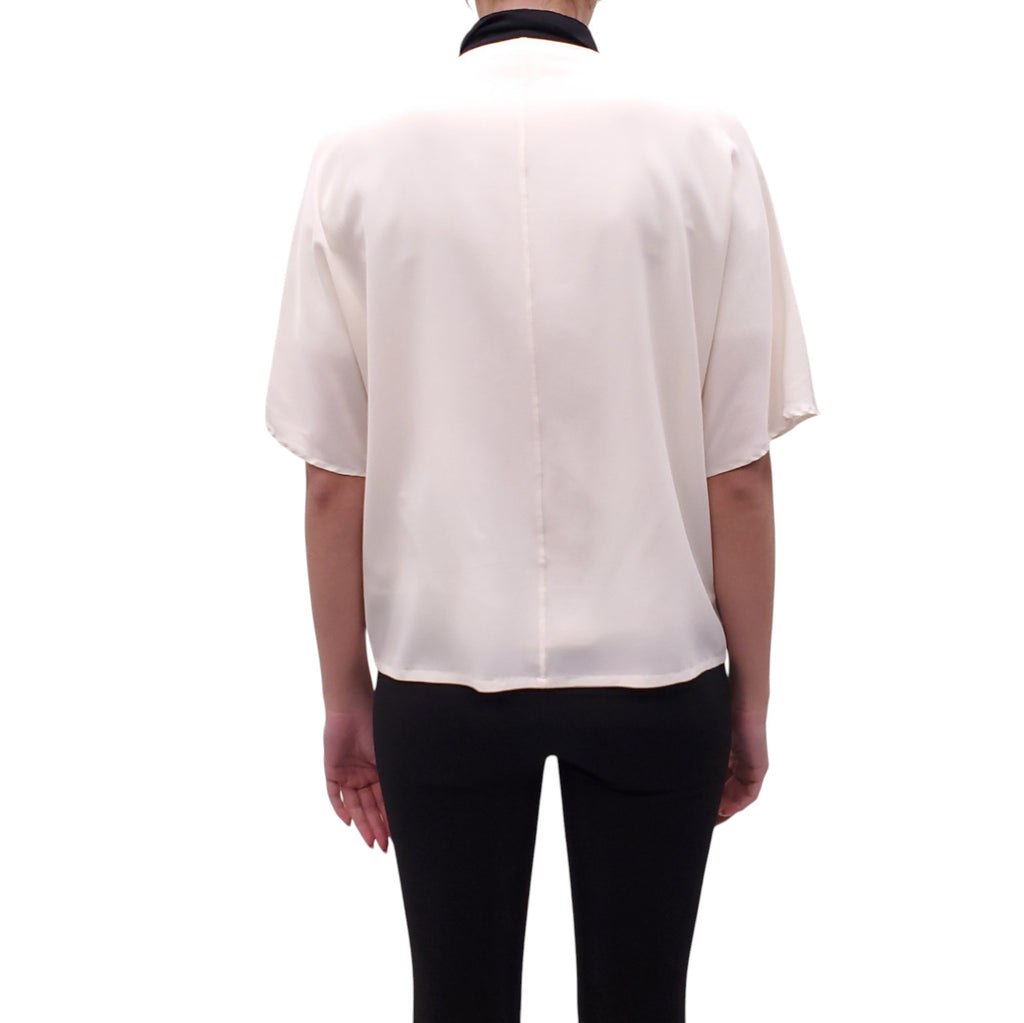 ETRO BLACK AND WHITE TUXEDO BLOUSE - SIZE 40