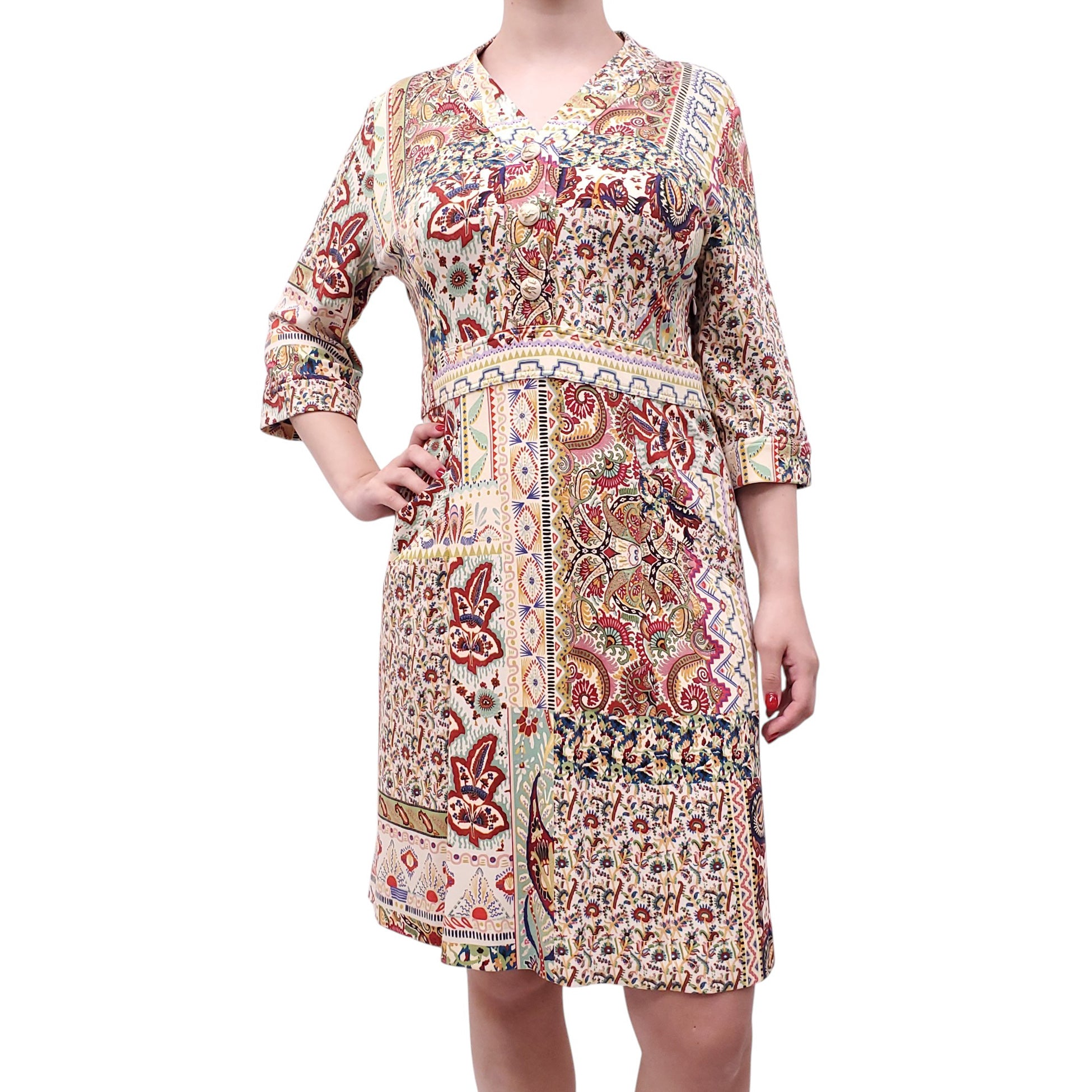 ETRO FLORAL PATTERNED VISCOSE DRESS - SIZE 48