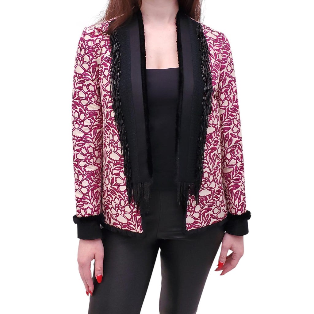 ETRO PINK FLORAL JACQUARD JACKET - SIZE 44