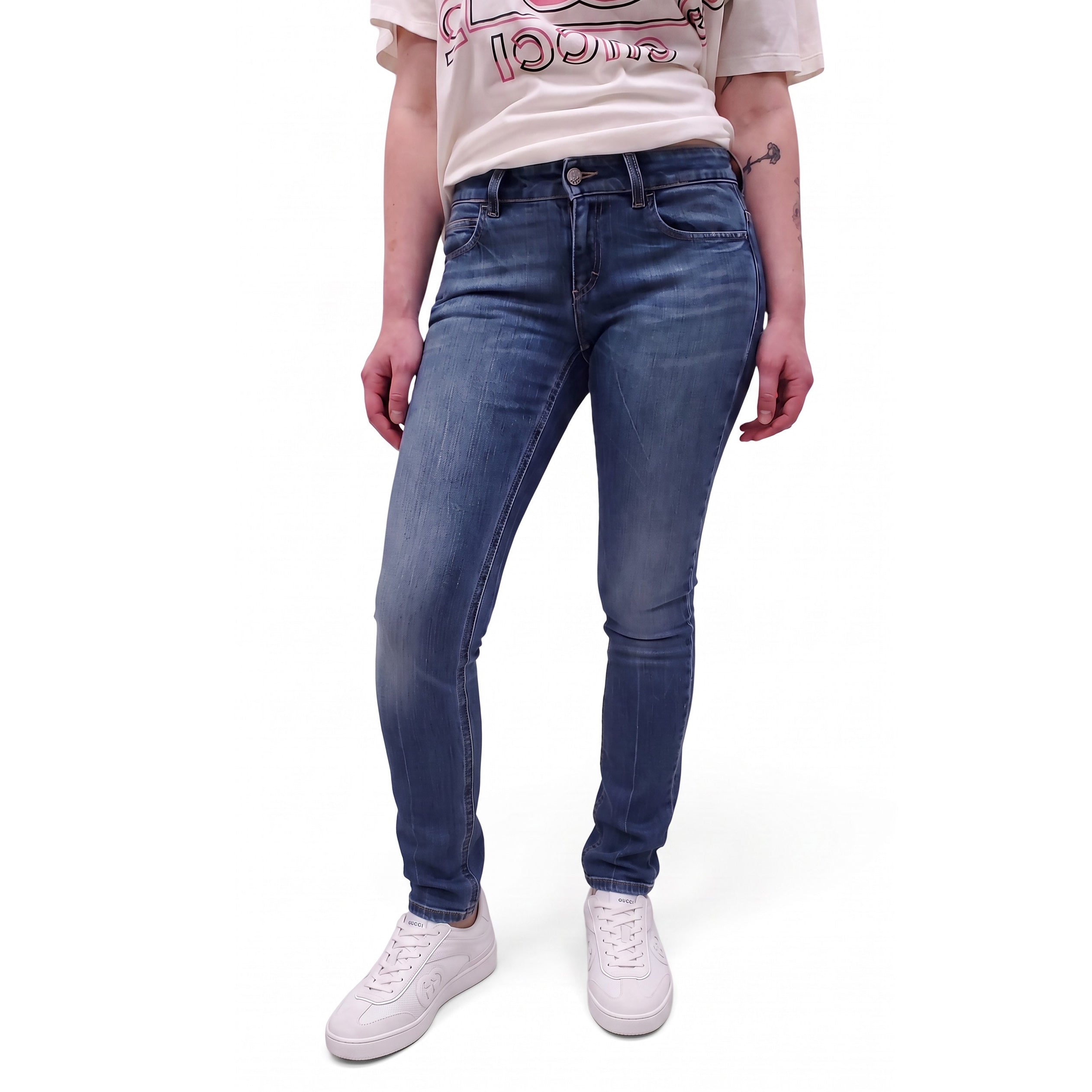 GUCCI BLUE SKINNY JEANS - SIZE 38