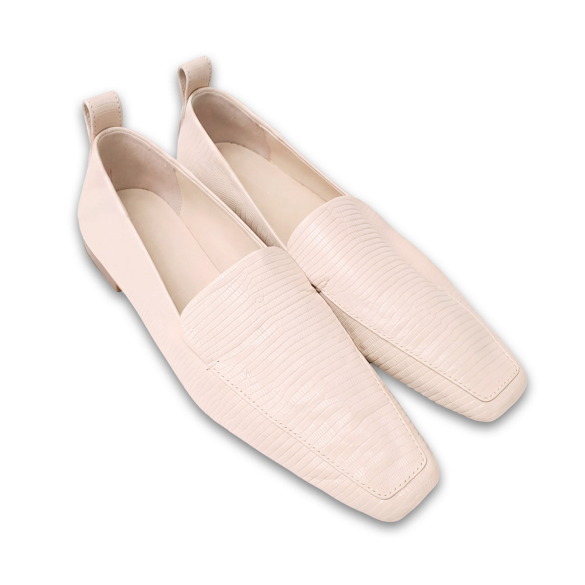 TOTÊME CREAM LIZARD EFFECT TRAVEL LOAFERS - SIZE 41