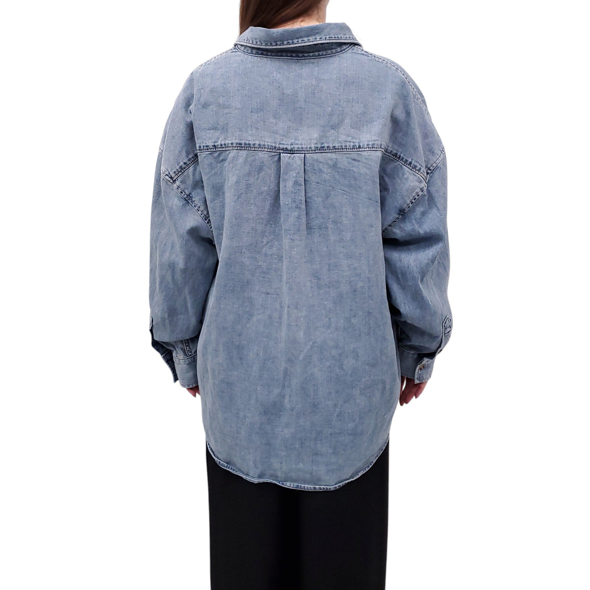 FAVORITE DAUGHTER DENIM OVERSIZED BLOUSE - SIZE XL
