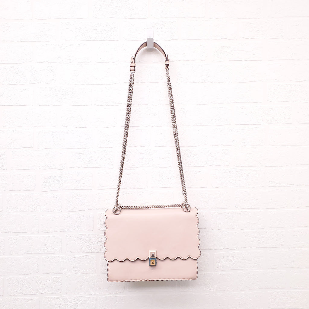 FENDI BABY PINK 'MINI KAN' SHOULDER BAG