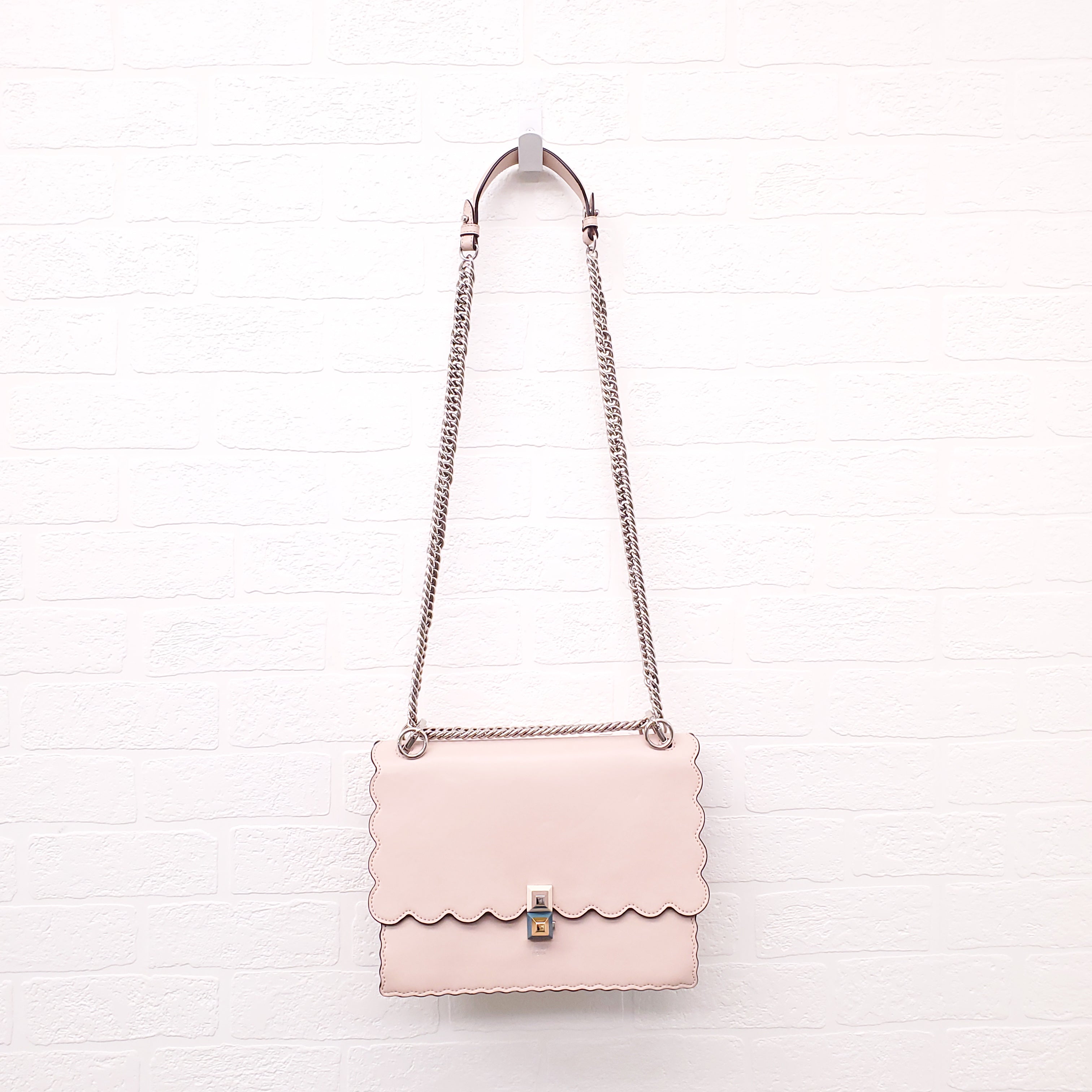 FENDI BABY PINK 'MINI KAN' SHOULDER BAG