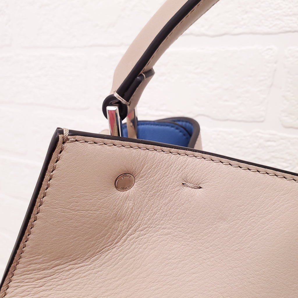 FENDI BEIGE LARGE 'VITELLO SETA CENTURY PEEKABOO' BAG