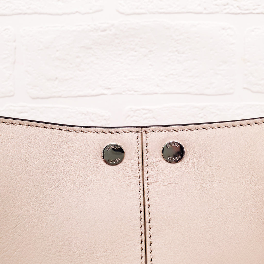FENDI BEIGE LARGE 'VITELLO SETA CENTURY PEEKABOO' BAG