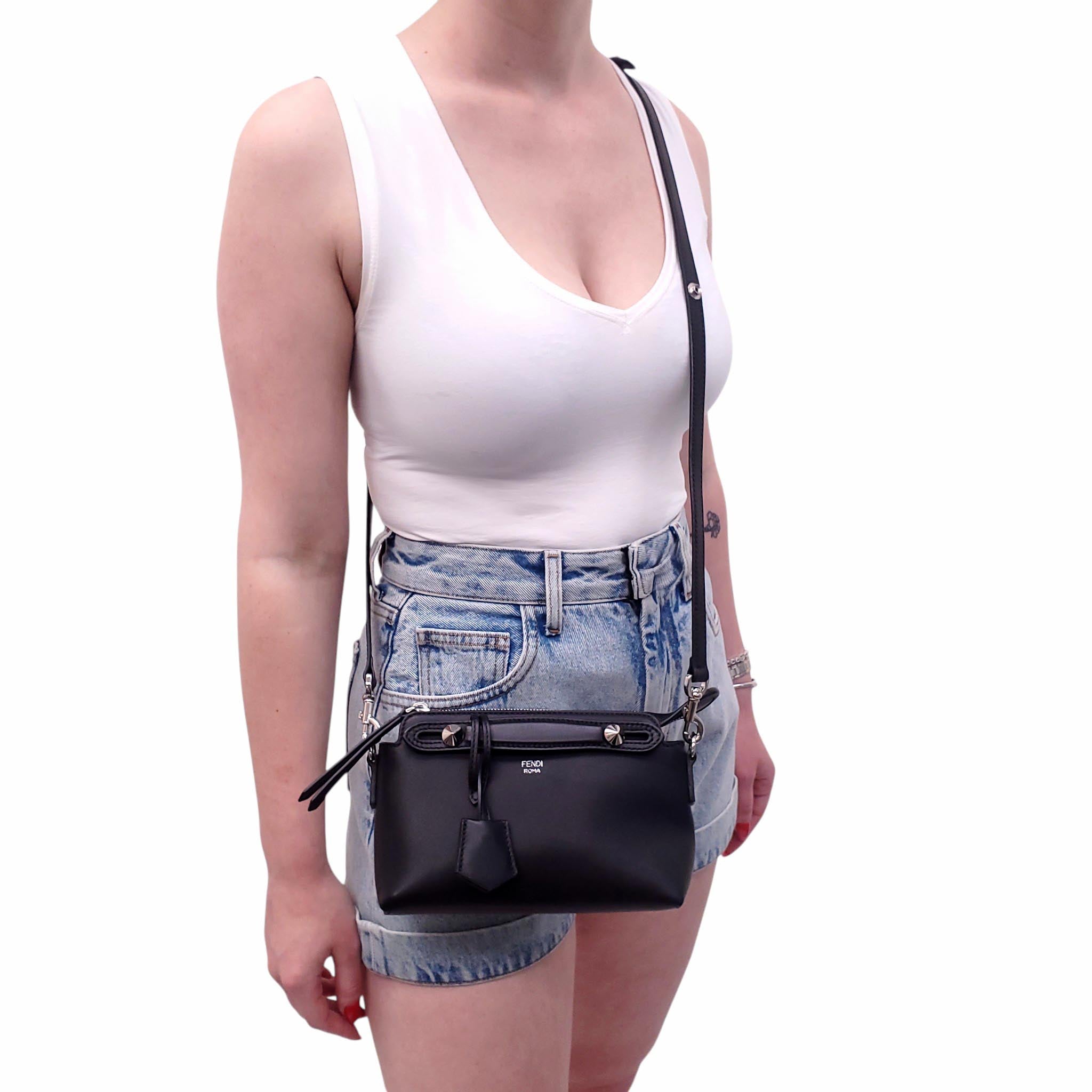 FENDI BLACK LEATHER BY THE WAY BAG