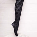 FENDI BLACK LOGO TIGHTS - SIZE M