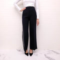 FENDI BLACK PANTS WITH PINSTRIPE DETAIL - SIZE XXS