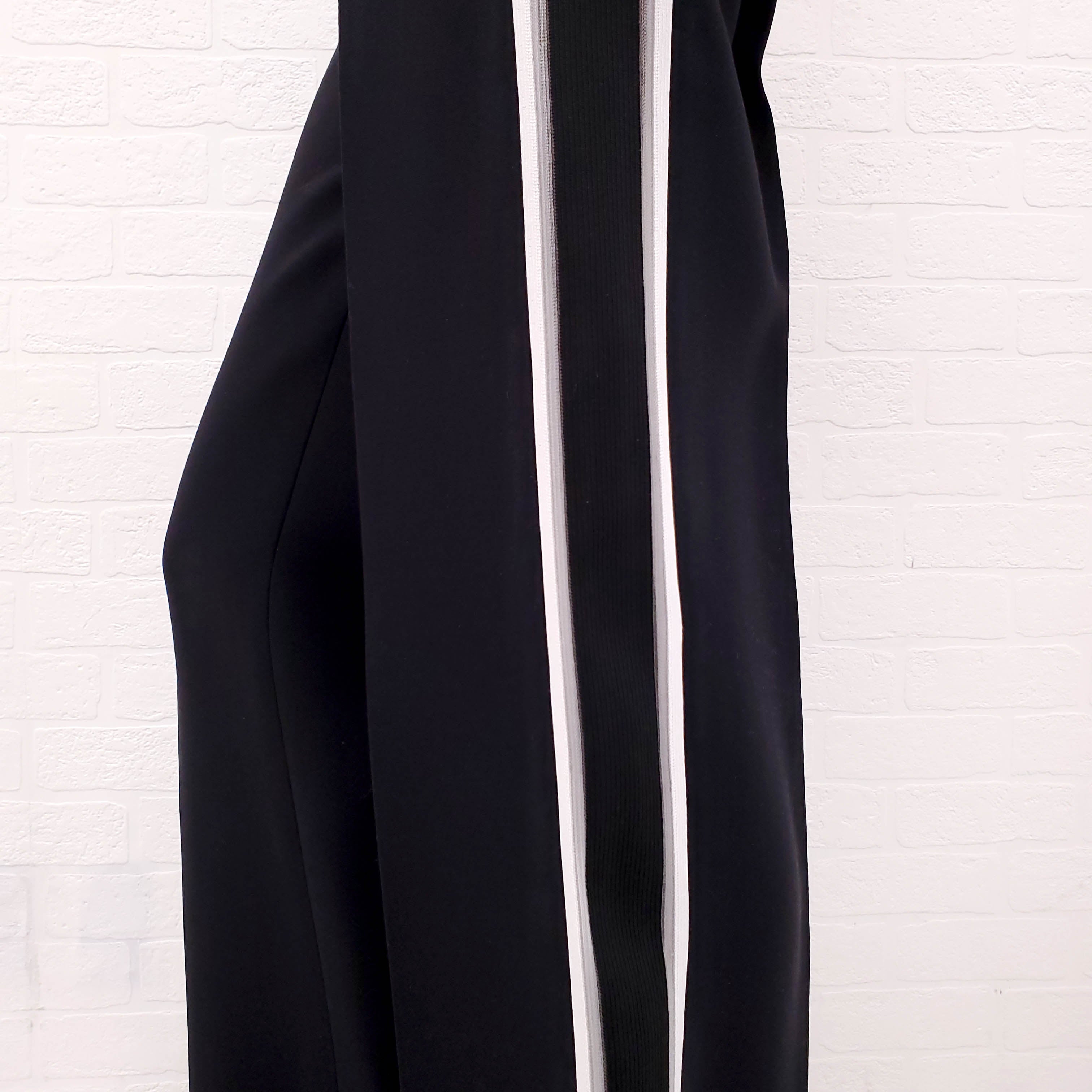 FENDI BLACK PANTS WITH PINSTRIPE DETAIL - SIZE XXS