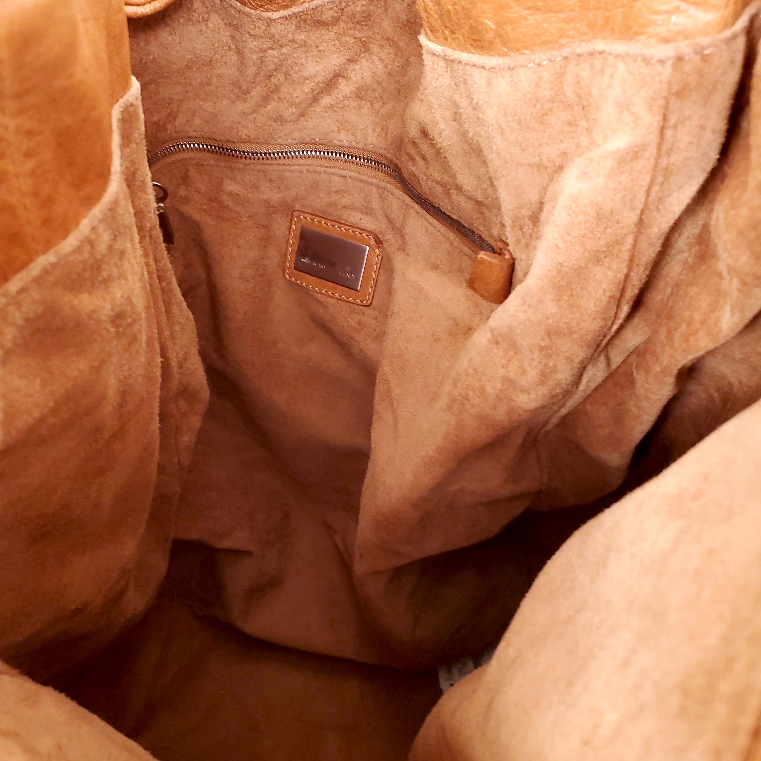 FENDI BROWN LEATHER SHOULDER BAG