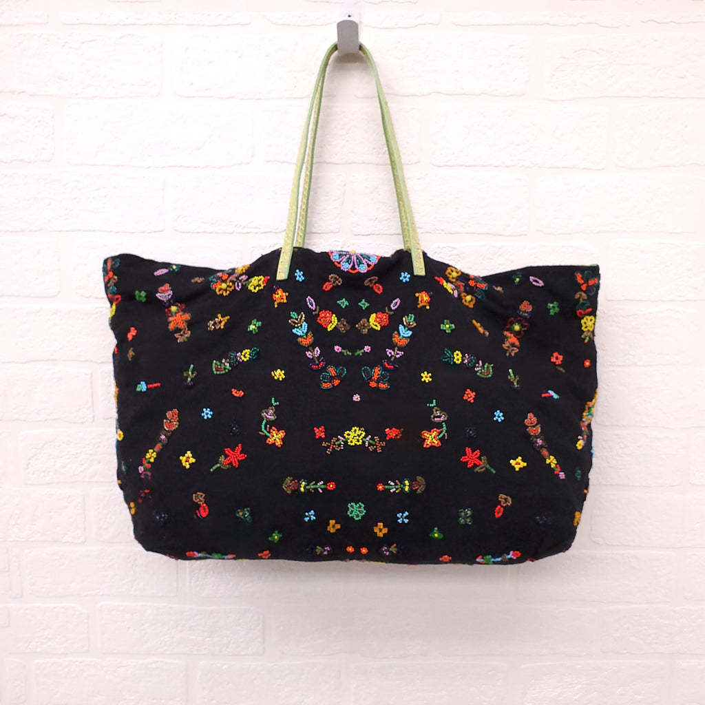 FENDI CANVAS BEADED TOTE