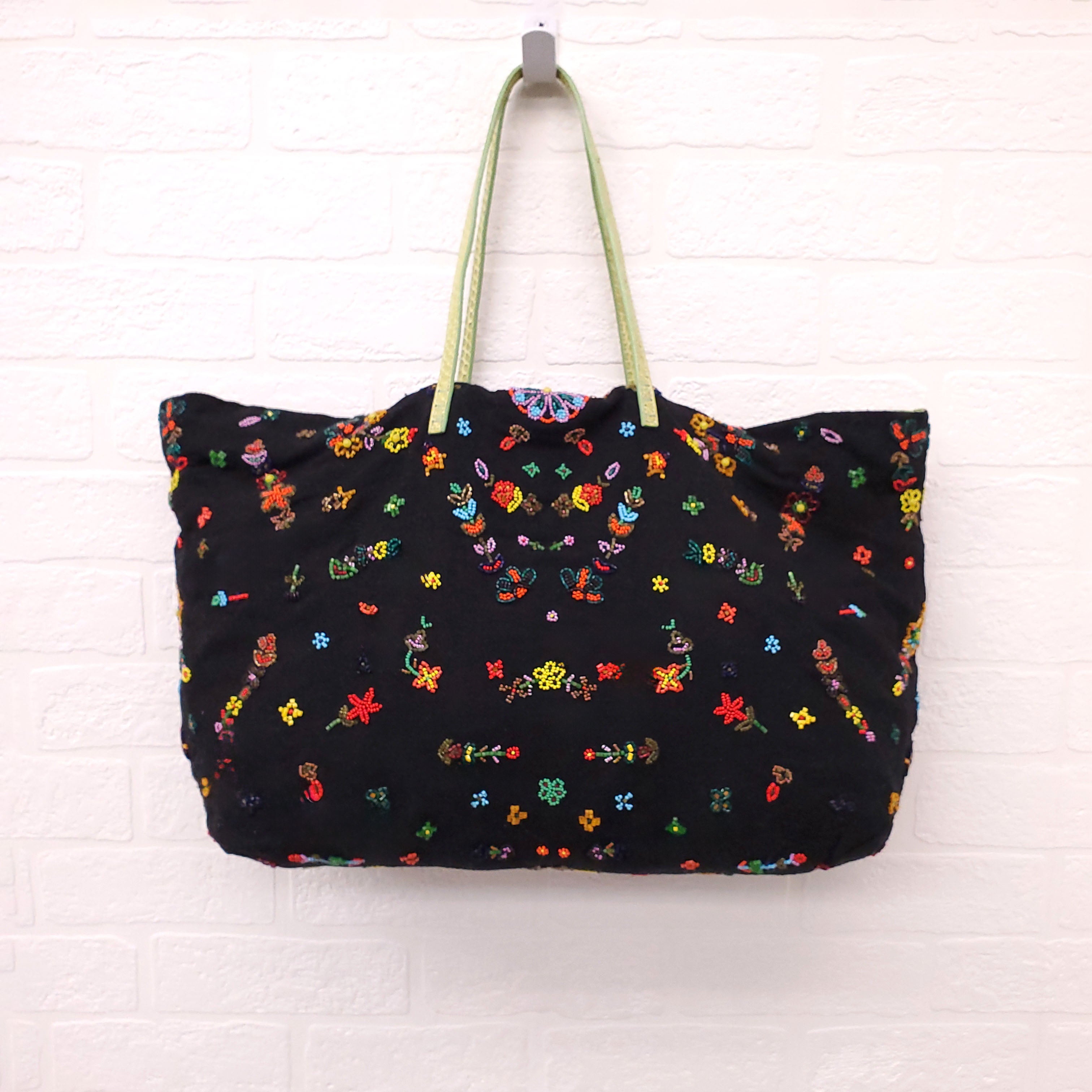 FENDI CANVAS BEADED TOTE