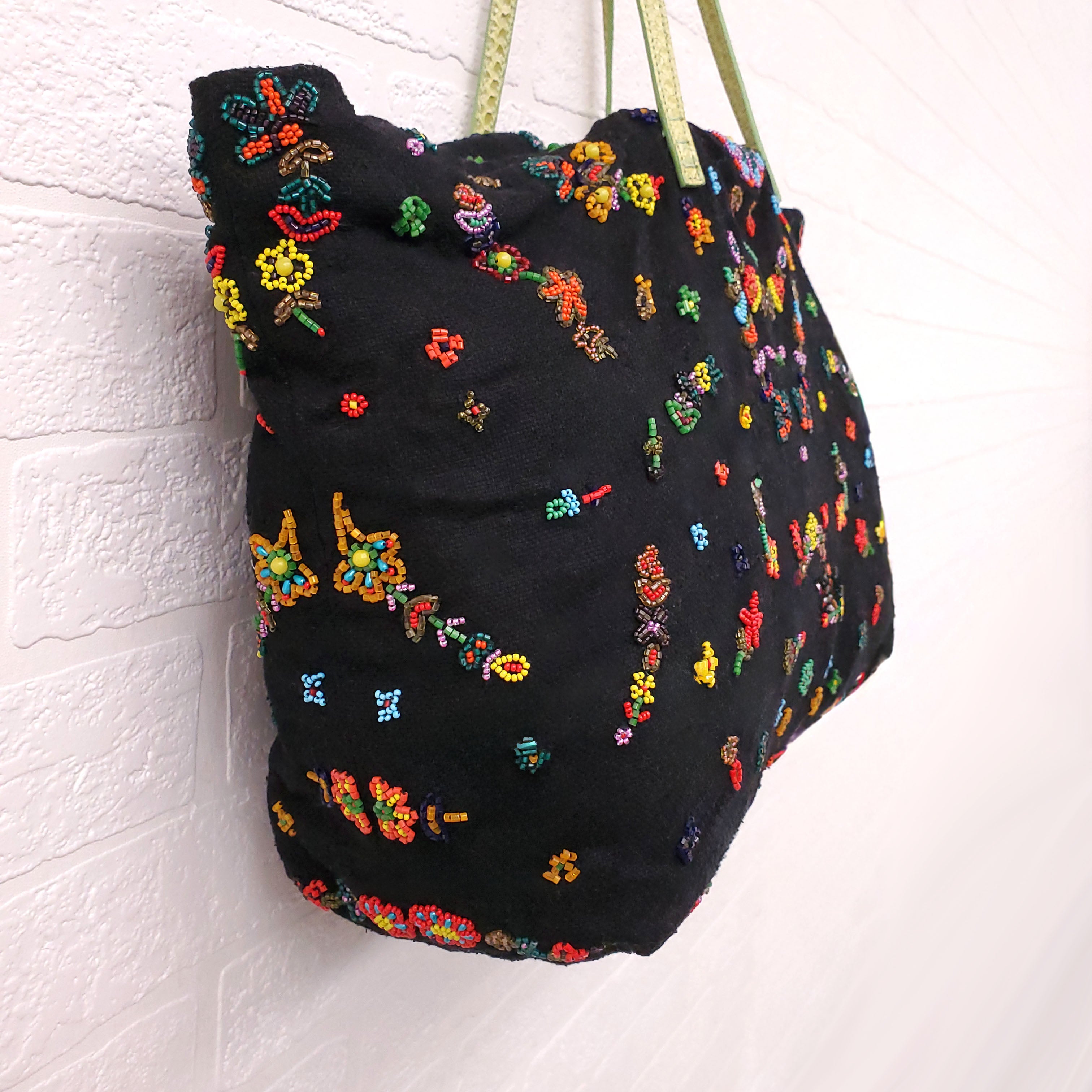 FENDI CANVAS BEADED TOTE