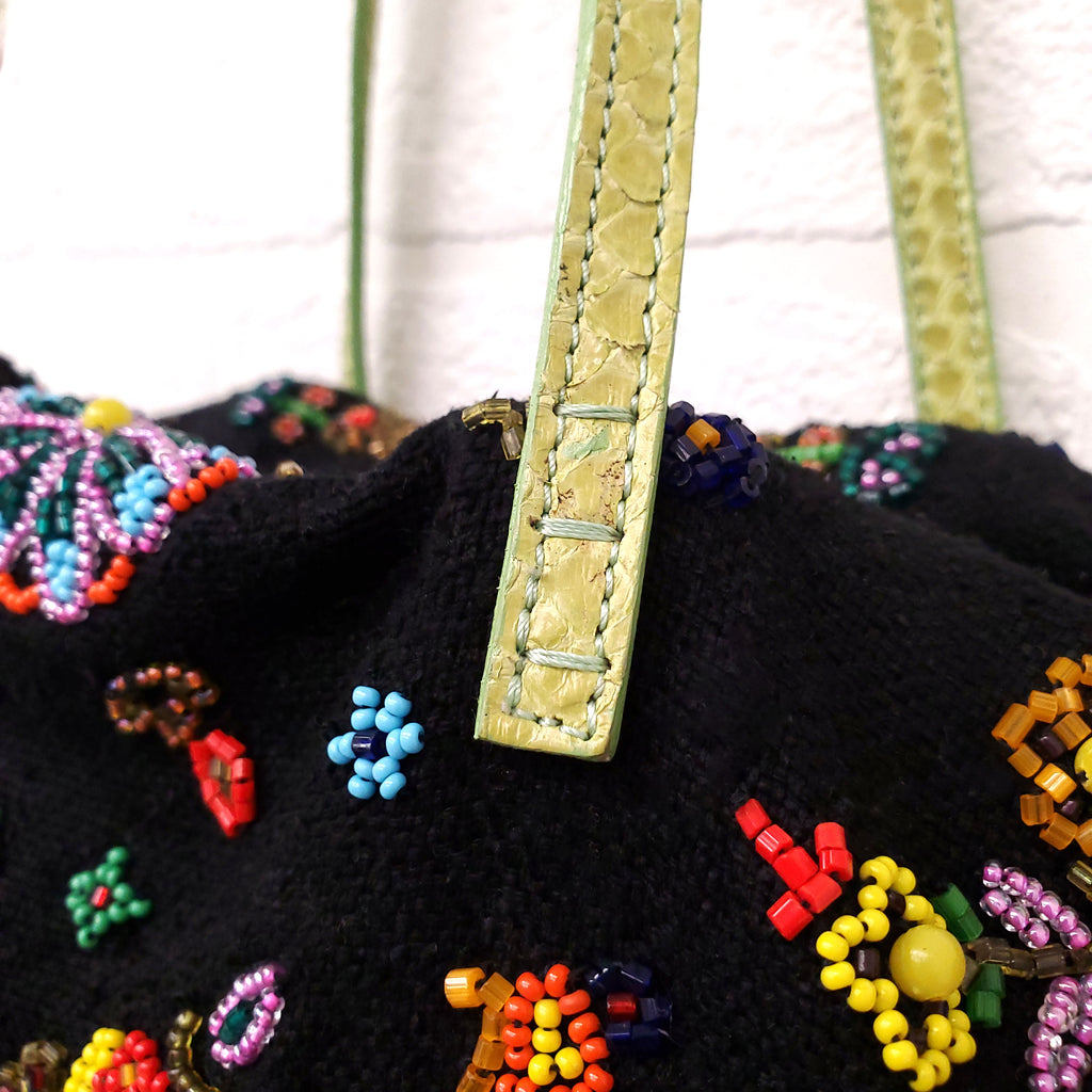 FENDI CANVAS BEADED TOTE