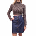 FENDI COTTON KNIT SWEATER IN BROWN - SIZE 40