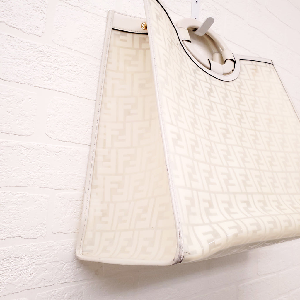 FENDI CREAM LARGE SHOPPER TOTE