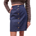 FENDI DENIM SKIRT WITH LOGO BUTTONS  - SIZE 40