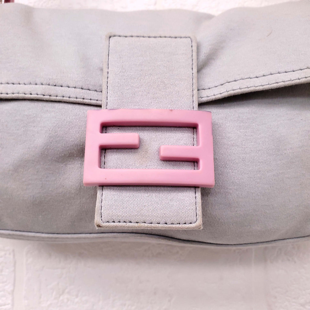 FENDI GREY CLOTH 'BAGUETTE' SHOULDER BAG