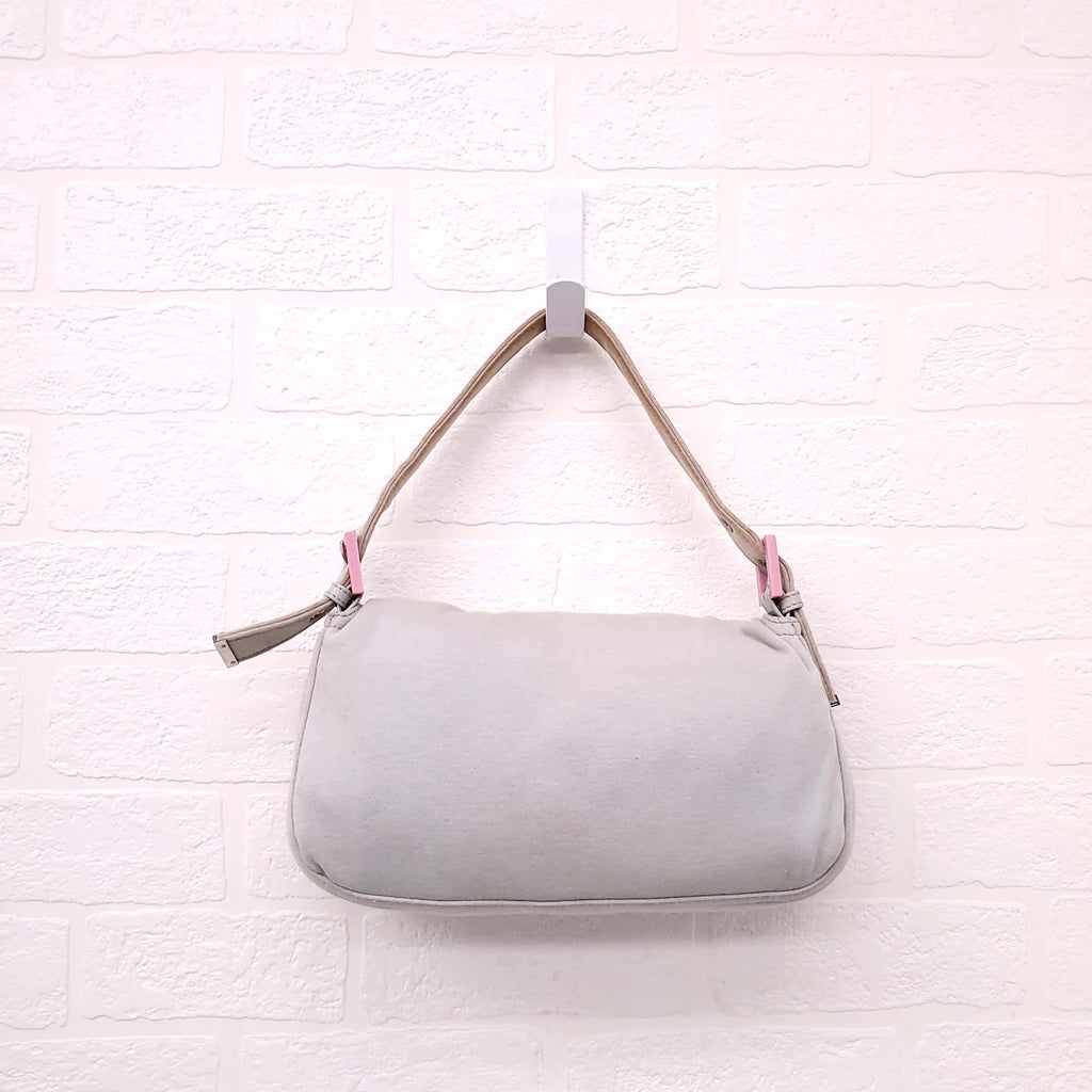 FENDI GREY CLOTH 'BAGUETTE' SHOULDER BAG