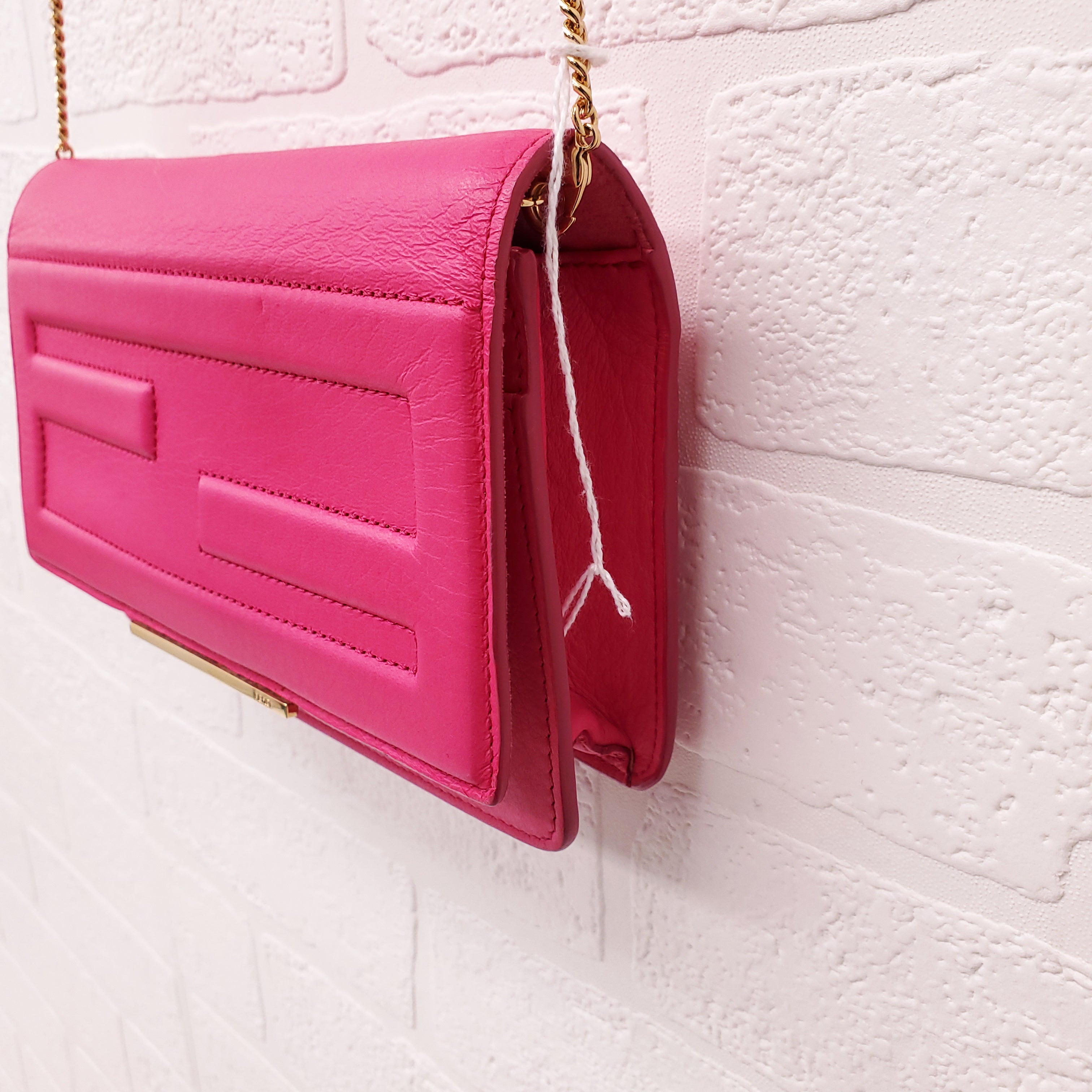 FENDI FF FUSCHIA PINK WALLET ON A CHAIN