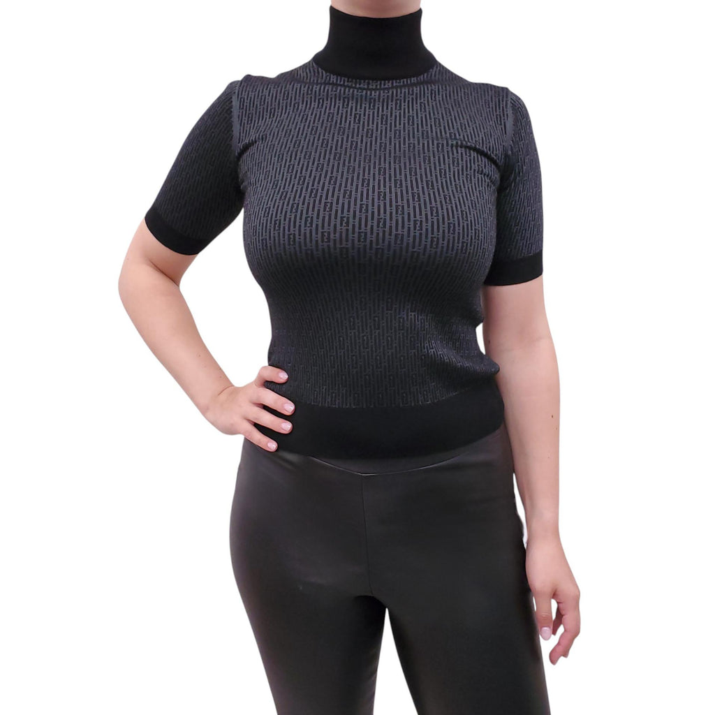 FENDI FF SHORTSLEEVE KNIT TOP - SIZE 36