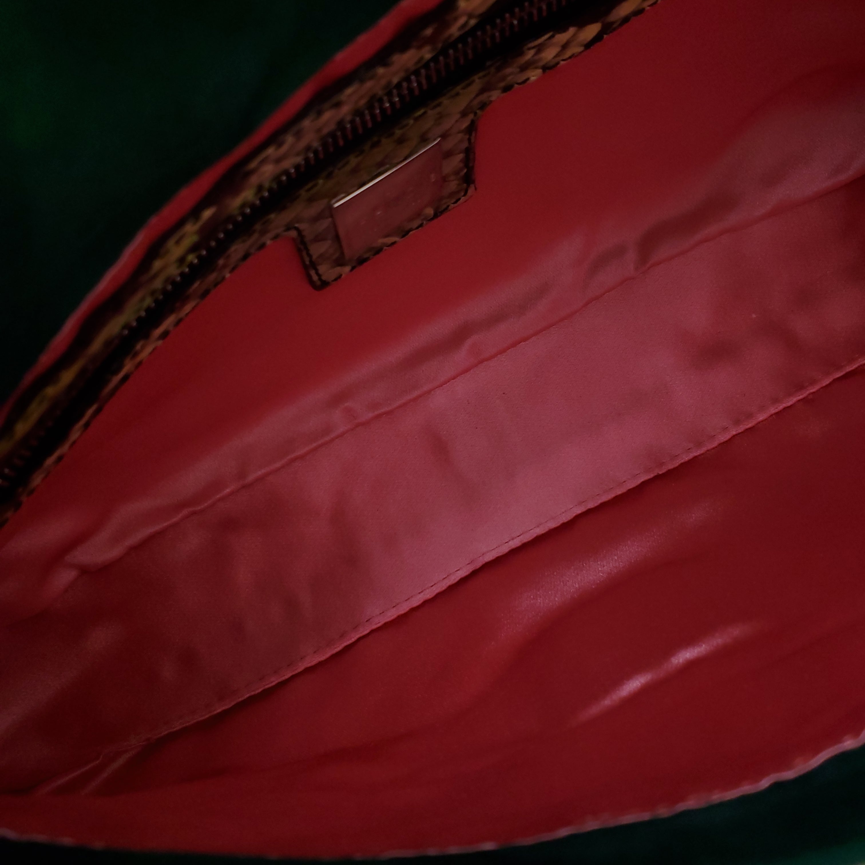 FENDI FLORAL BEADED SUEDE PYHTON 'BAGUETTE' SHOULDER BAG