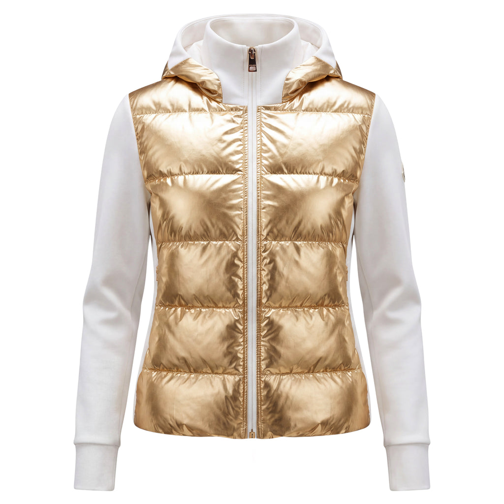 FENDI GOLD AND WHITE HOODIE JACKET - SIZE 40
