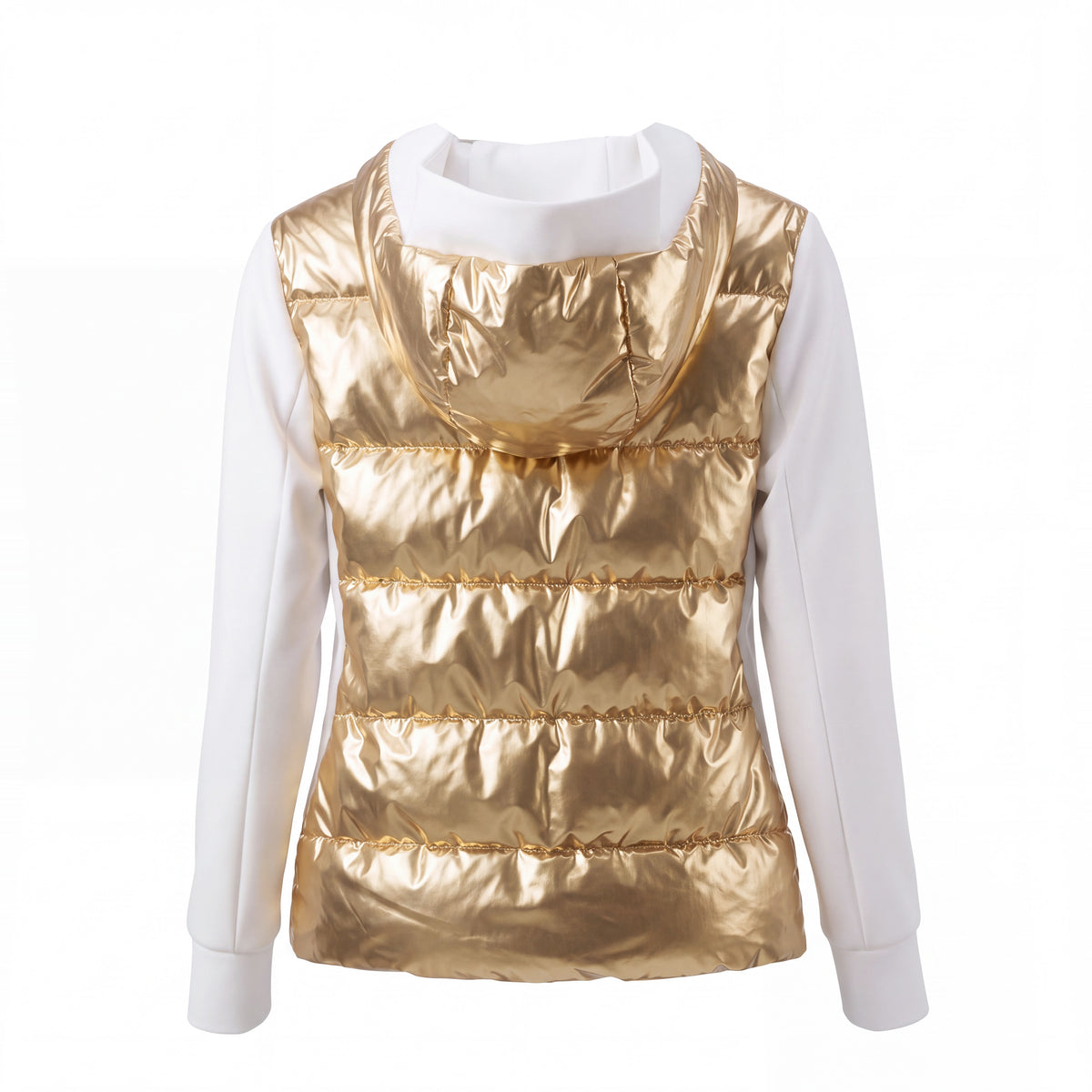 FENDI GOLD AND WHITE HOODIE JACKET - SIZE 40