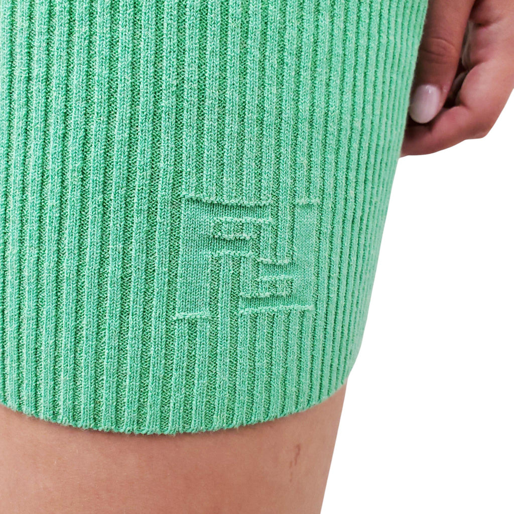FENDI GREEN KNIT DRESS WITH FF LOGO - SIZE 40
