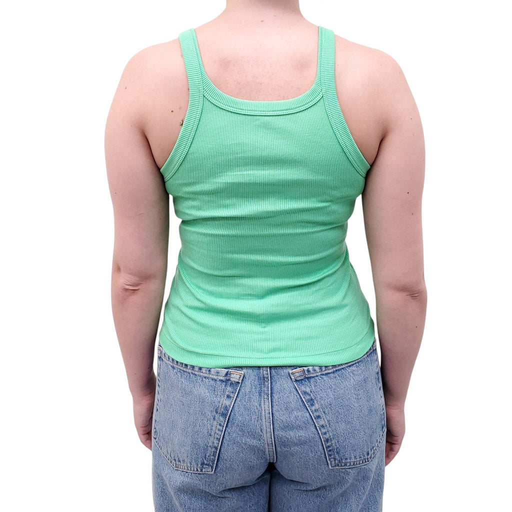 FENDI GREEN LOGO TANK TOP - SIZE XS