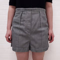 FENDI GREY LOGO PATTERNED SHORTS - SIZE 44