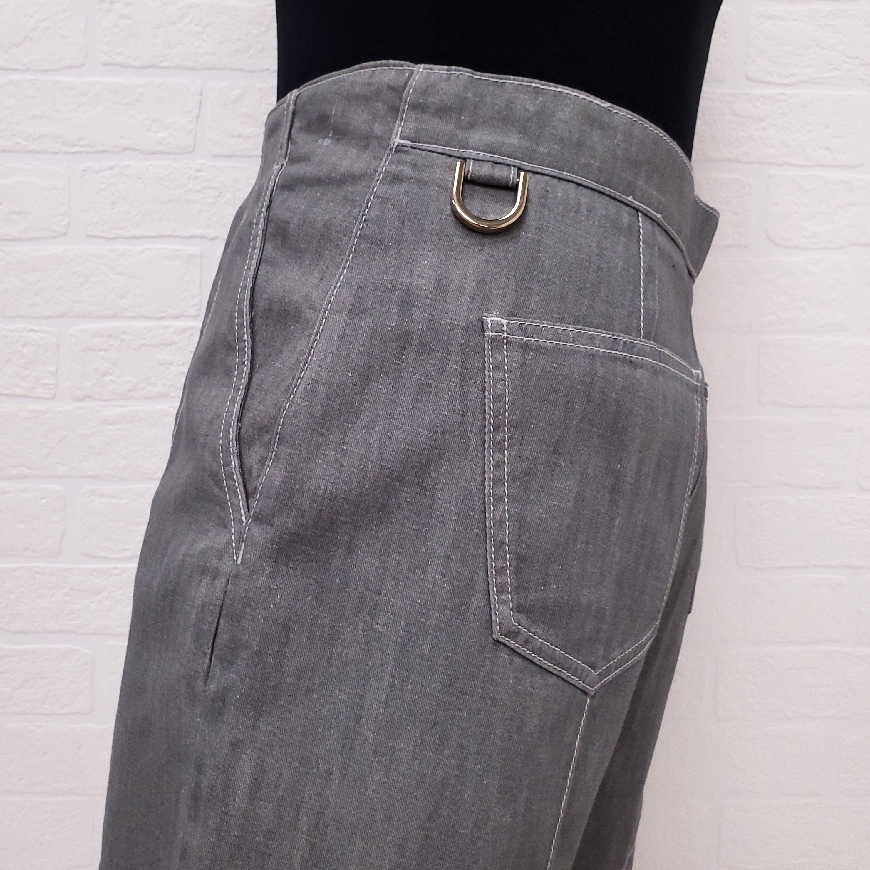 FENDI GREY LOGO PATTERNED SHORTS - SIZE 44