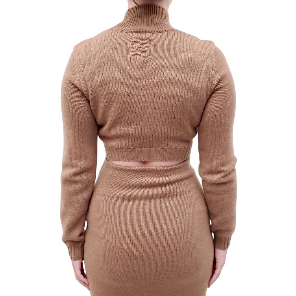 FENDI KHAKI 2-PIECE KNIT SET - SIZE 40