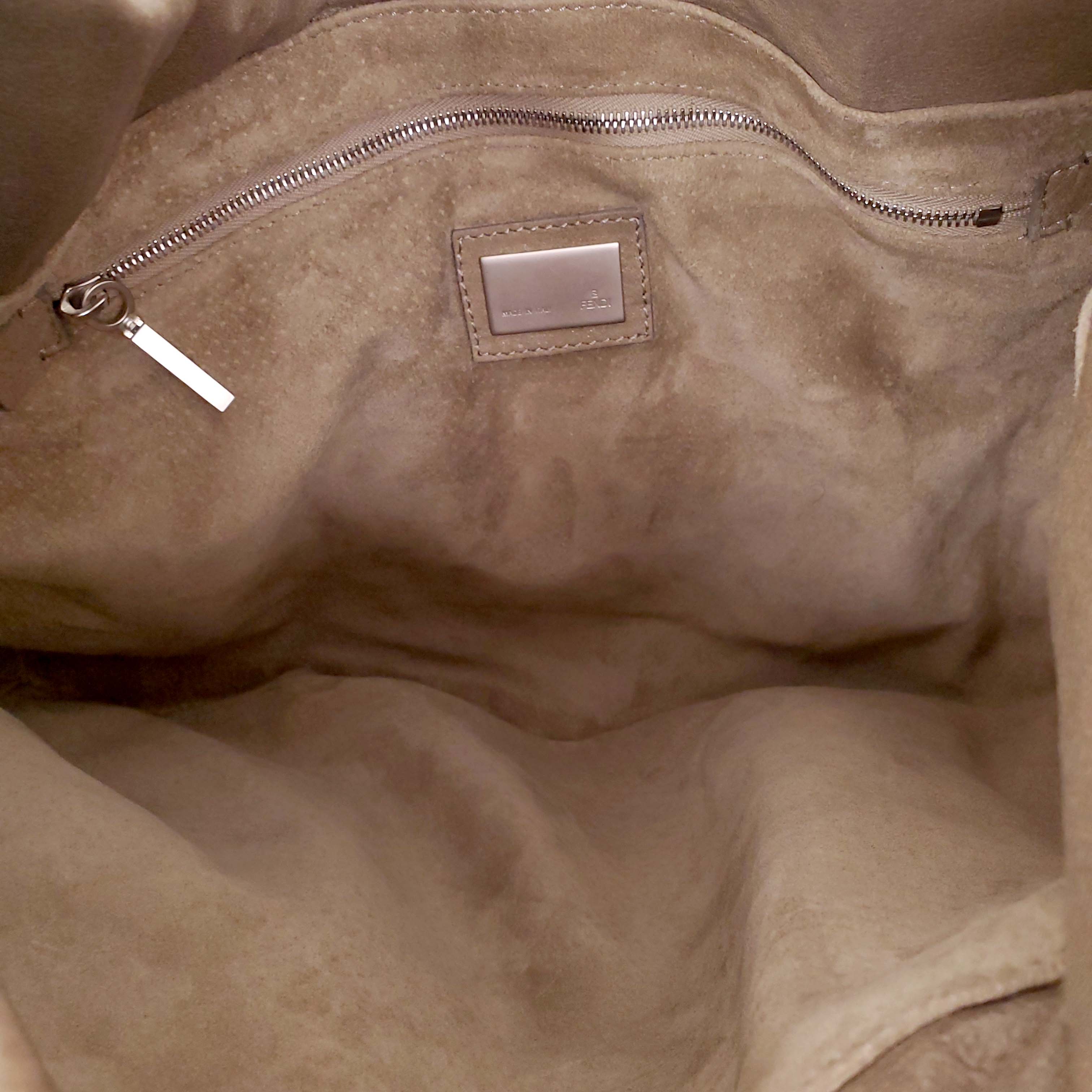 FENDI KHAKI LEATHER SHOULDER BAG