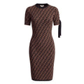FENDI LOGO DRESS WITH RIBBON DETAIL - SIZE 44