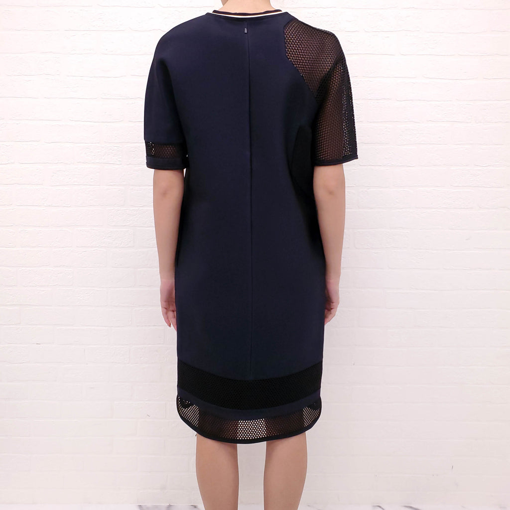 FENDI NAVY DRESS WITH BEADING DETAIL - SIZE 40