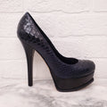 FENDI NAVY SNAKESKIN HEELS - SIZE 37.5